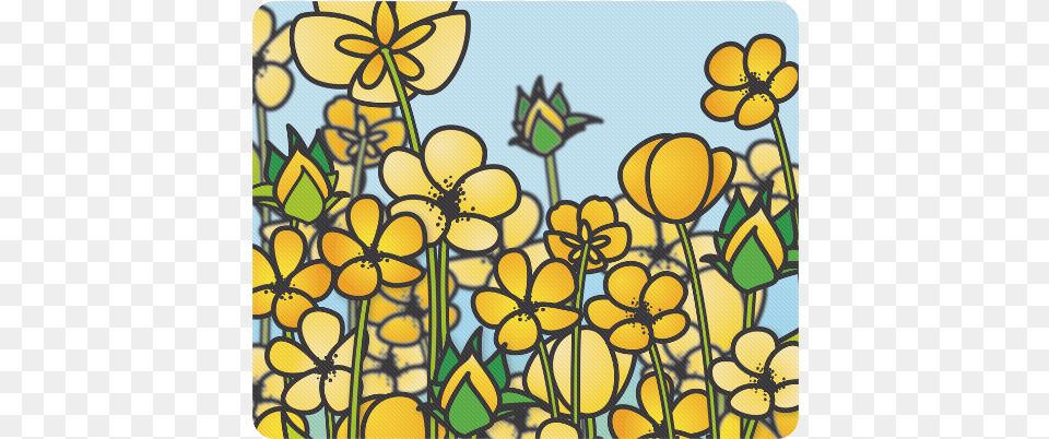 Buttercup Flower Field Yellow Floral Arrangement Rectangle Motif, Art, Floral Design, Graphics, Pattern Free Transparent Png