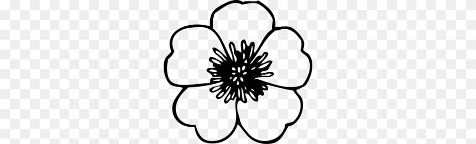 Buttercup Flower Outline Clip Art, Gray Free Transparent Png