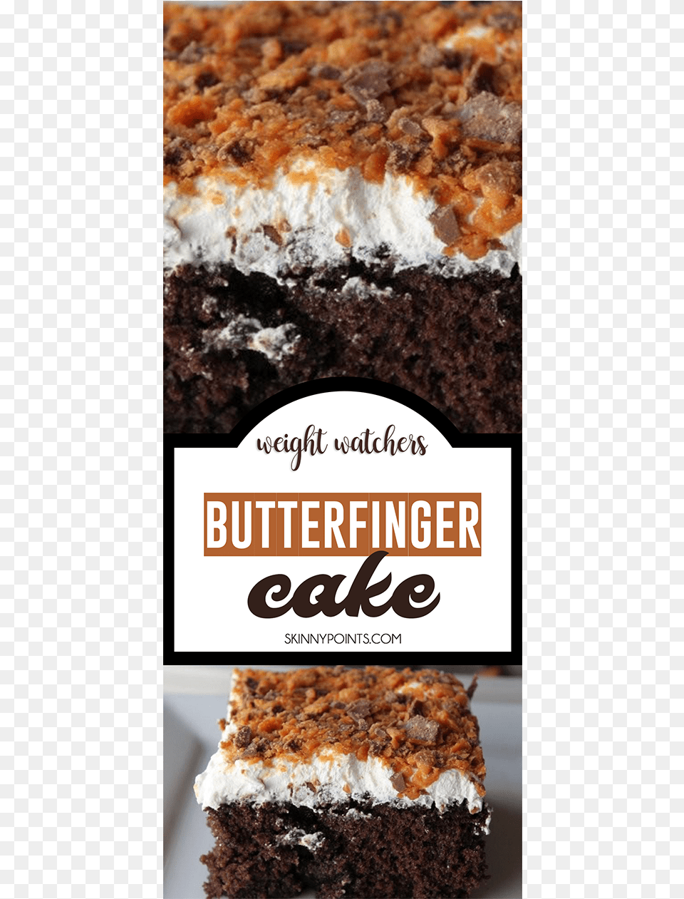 Butterfinger Cake Come With 6 Weight Watchers Smart Altendorf, Brownie, Chocolate, Cookie, Dessert Png