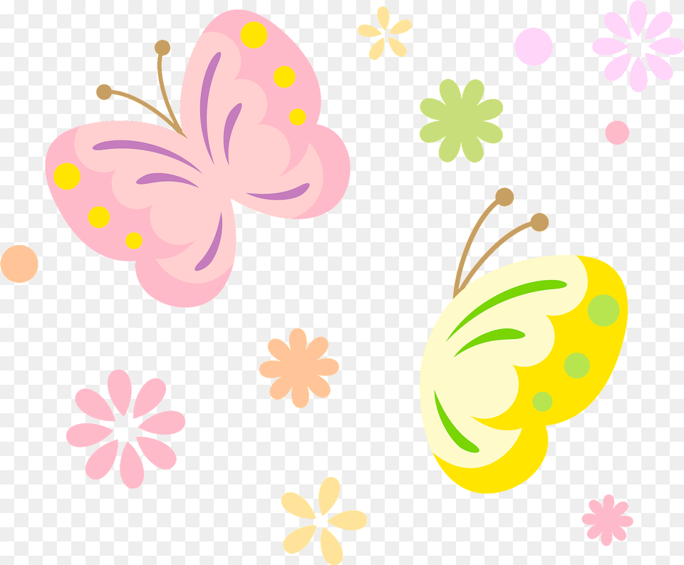 Butterflies And Flowers Clipart, Art, Graphics, Flower, Plant Free Transparent Png