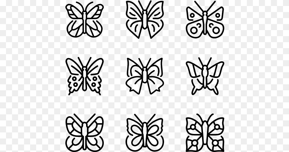 Butterflies Butterfly Icon, Gray Free Png Download