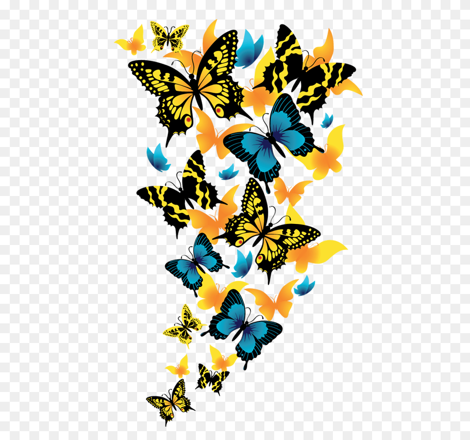 Butterflies Clipart, Art, Collage, Graphics, Modern Art Free Transparent Png