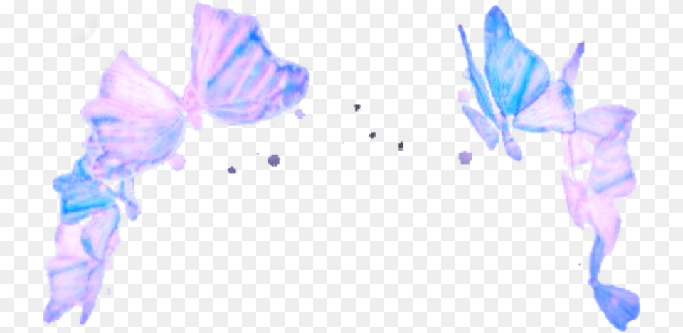 Butterflies Crown Tumblr Filter Aesthetic Snapchat Transparent Flower Crown, Petal, Plant, Purple, Animal Png