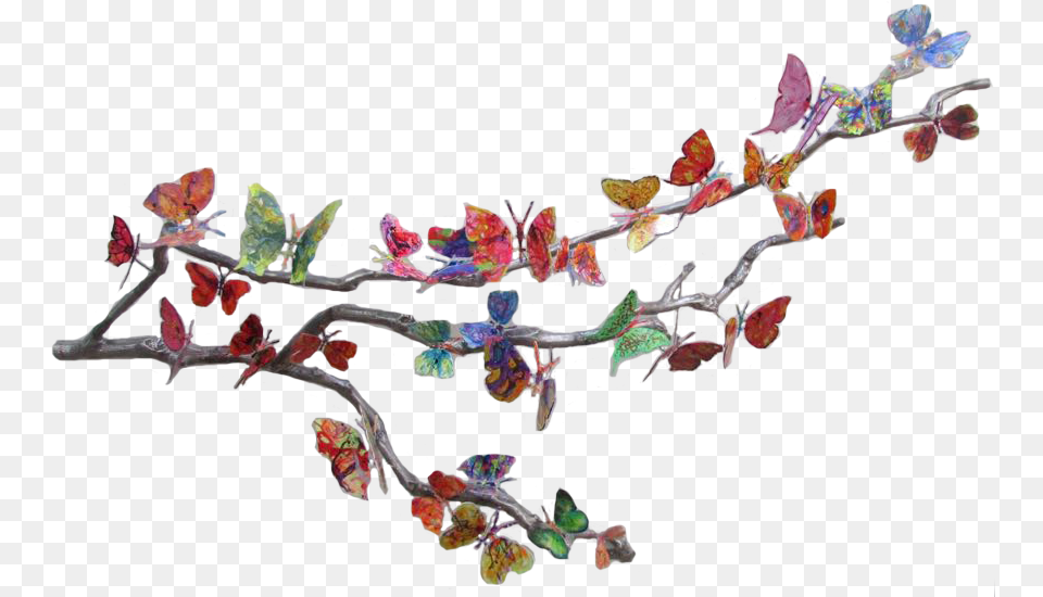 Butterflies Swarm, Flower, Leaf, Plant, Art Free Png