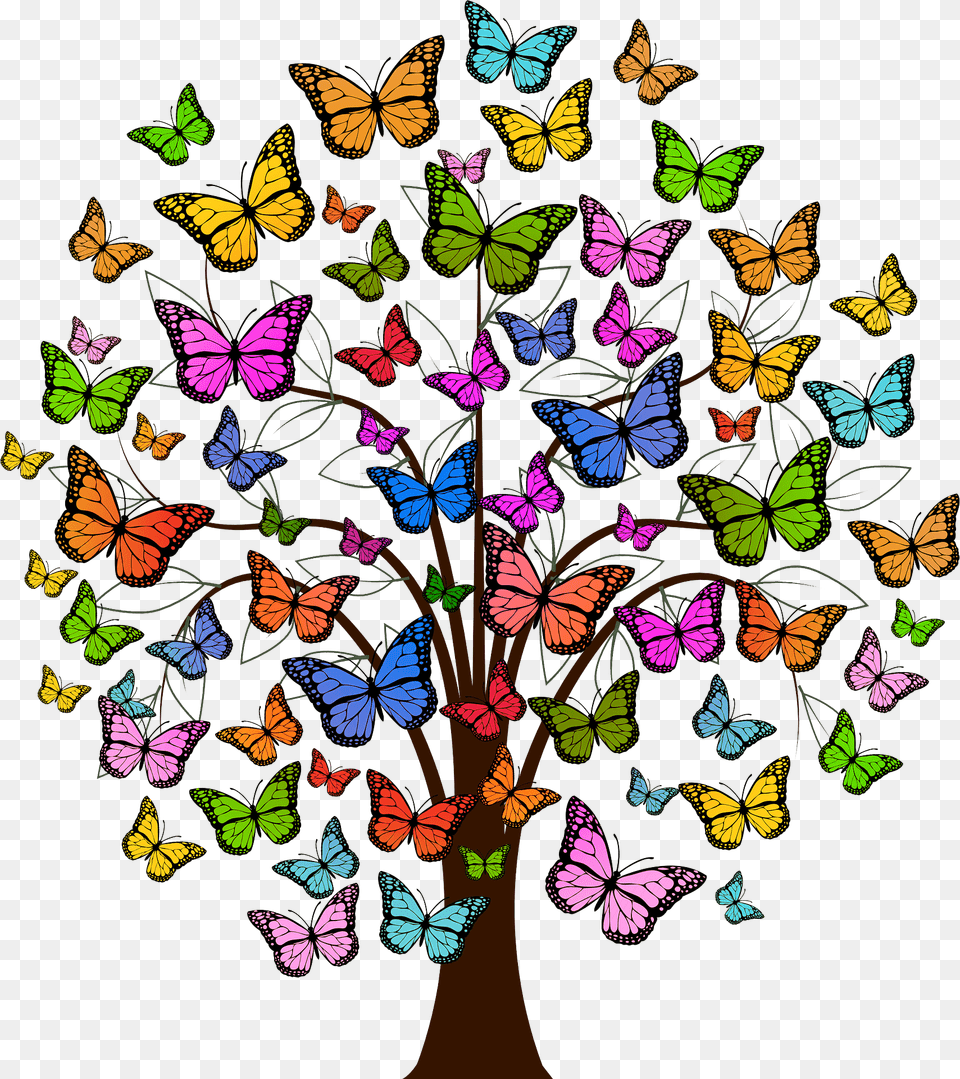 Butterflies Tree Clipart, Art, Plant, Animal, Butterfly Free Transparent Png