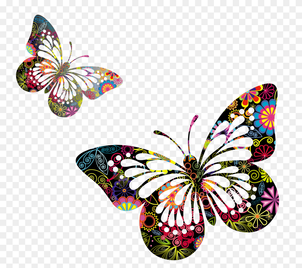 Butterflies Vector, Art, Collage, Graphics, Pattern Png