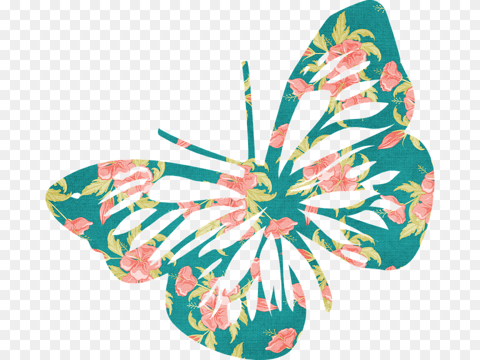Butterfly Applique, Pattern, Art, Floral Design Png Image