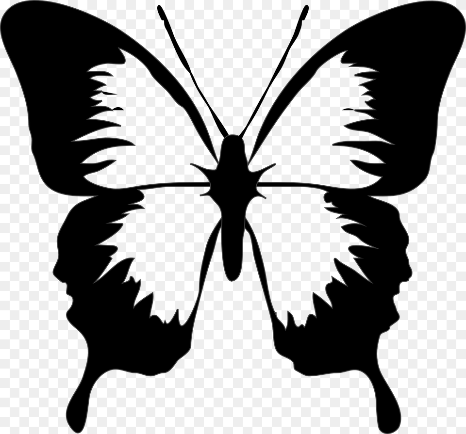 Butterfly, Silhouette, Stencil, Person Free Png Download