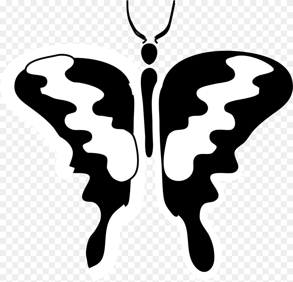 Butterfly 63 Black White Line Art Scalable Vector Graphics Babochki Pdf, Stencil Free Png