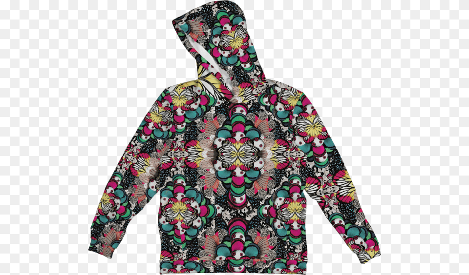 Butterfly Abstract Hoodie Hoodie, Clothing, Coat, Knitwear, Sweater Free Png