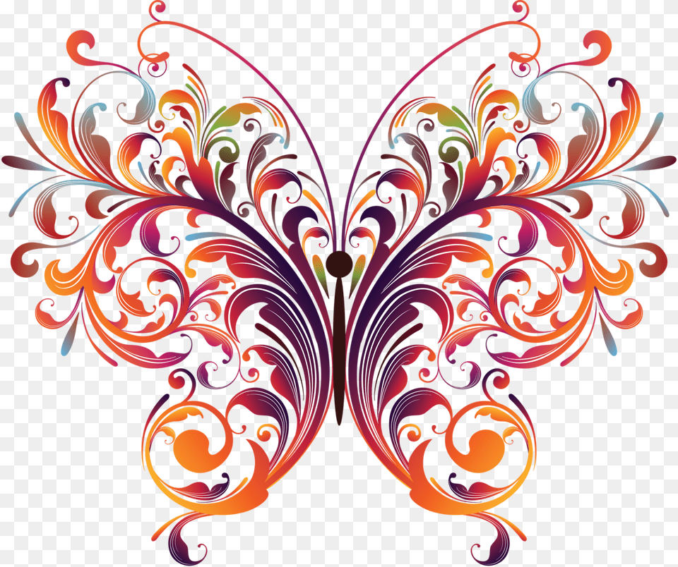 Butterfly Album And Craft Flower Vector Corel Draw, Art, Floral Design, Graphics, Pattern Free Transparent Png