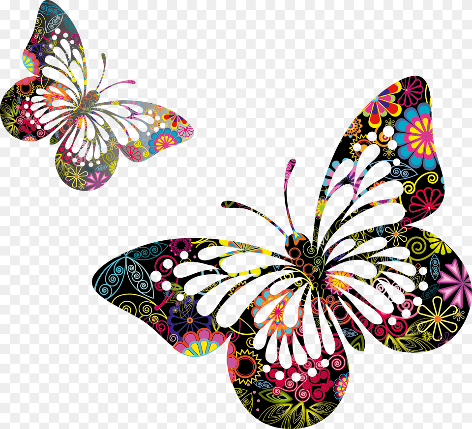 Butterfly And Flower, Art, Floral Design, Graphics, Pattern Free Transparent Png