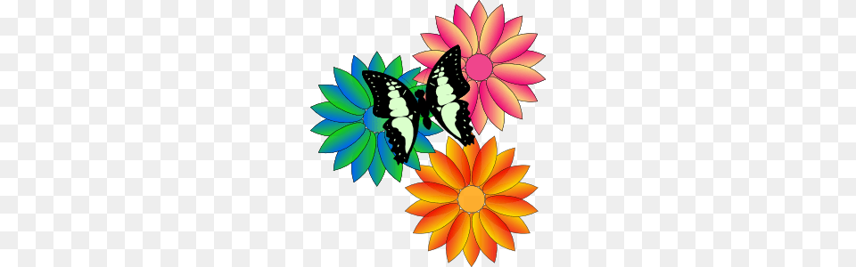 Butterfly And Flowers Clip Art, Dahlia, Flower, Plant, Daisy Free Transparent Png