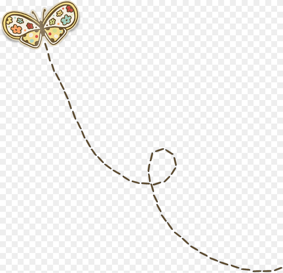 Butterfly And Trail Clip Art Scrapbook, Accessories, Jewelry, Necklace Free Png Download