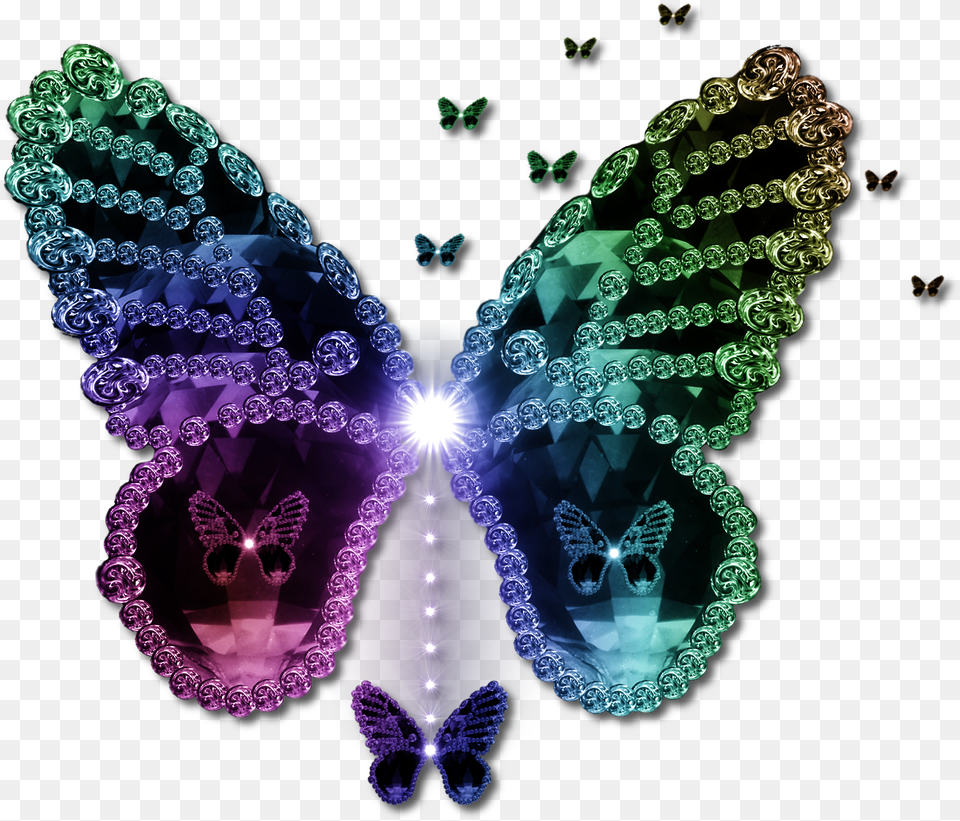Butterfly Art Multi Coloured Butterfly Art Design Like Butterfly, Accessories, Pattern, Necklace, Jewelry Png Image