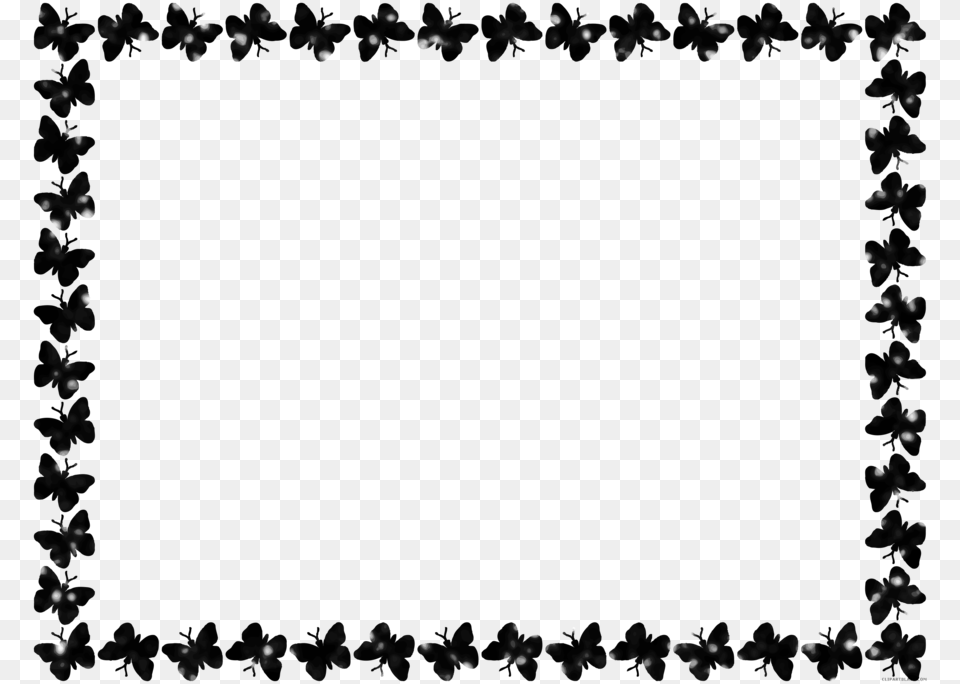 Butterfly Black And White Border Clipart Butterfly Clip, Nature, Night, Outdoors Free Png Download