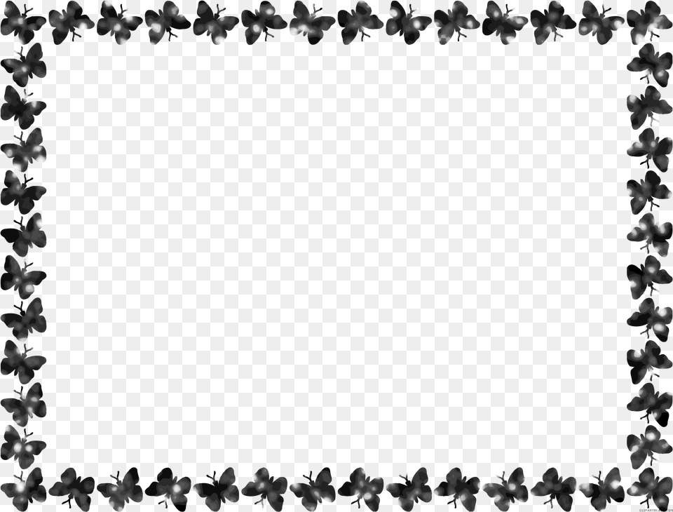 Butterfly Black And White Borders, Accessories, Blackboard Free Png