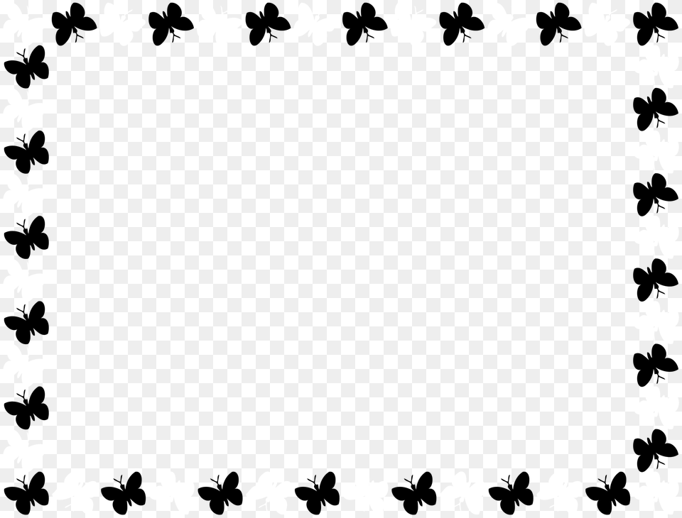 Butterfly Border Clipart Black And White Clip Art Images, Silhouette, Outdoors Png