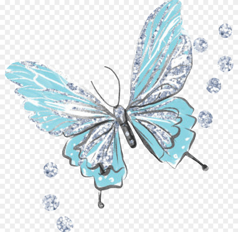 Butterfly Butterflywings Blue Glitter Sparkly Cute Blue Sparkly Butterfly, Accessories, Jewelry, Brooch, Earring Png Image