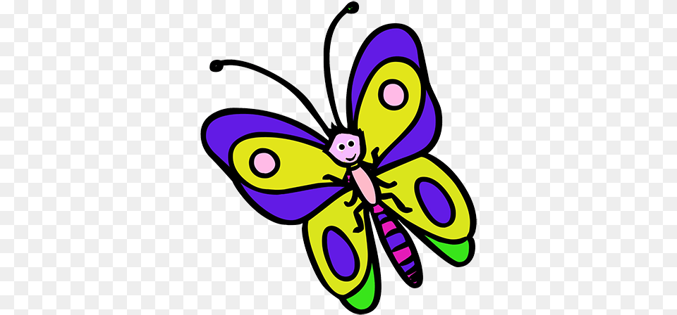 Butterfly Cartoon Clipart Butterfly In Cartoon, Animal, Dragonfly, Insect, Invertebrate Png Image