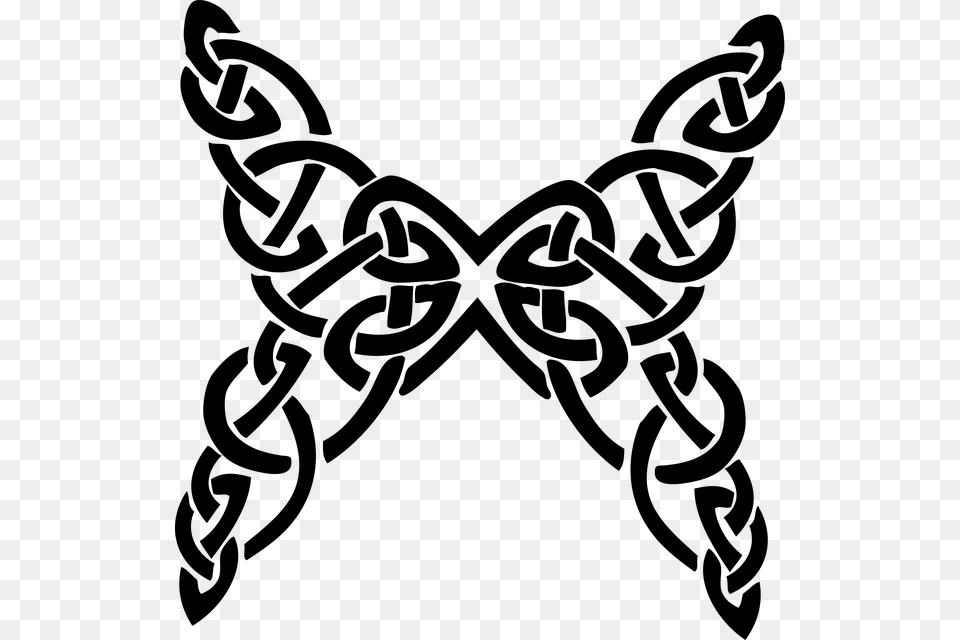 Butterfly Celtic Knot Decorative Ornamental Celtic Knot Butterfly, Gray Free Png Download