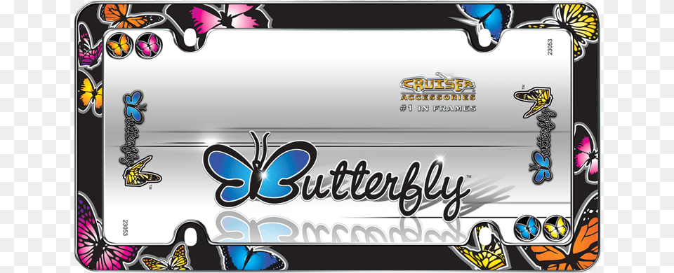 Butterfly Chrome Wfastener Caps Plates License Mexico, Text Free Transparent Png