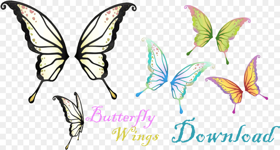 Butterfly Clip Wing Anime Manga Butterfly Wings, Leaf, Plant, Animal, Insect Free Png