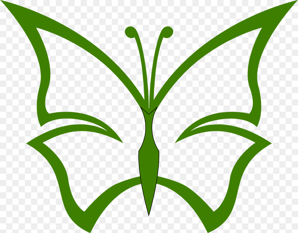 Butterfly Clipart, Green, Leaf, Plant, Vegetation Png Image