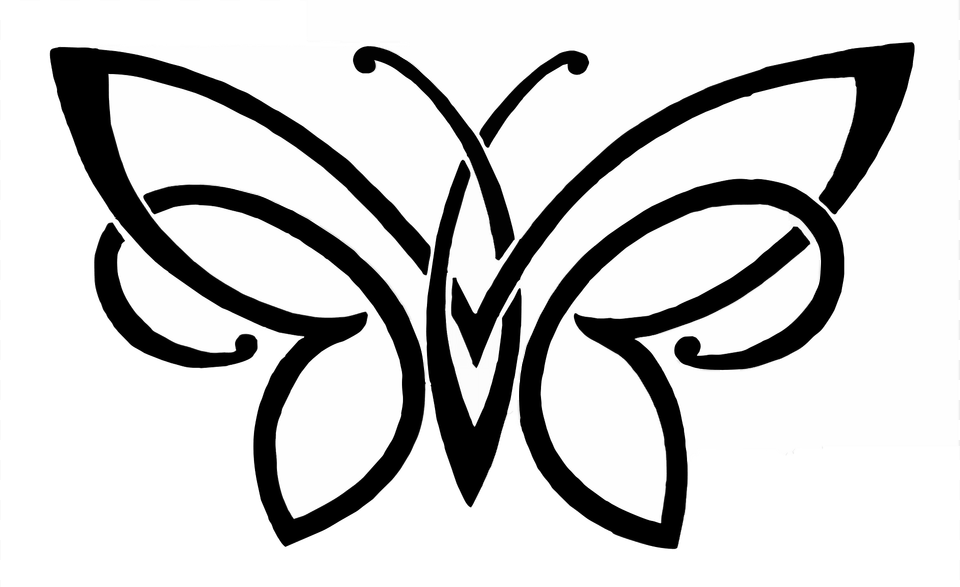 Butterfly Clipart, Stencil, Bow, Weapon, Text Free Png Download