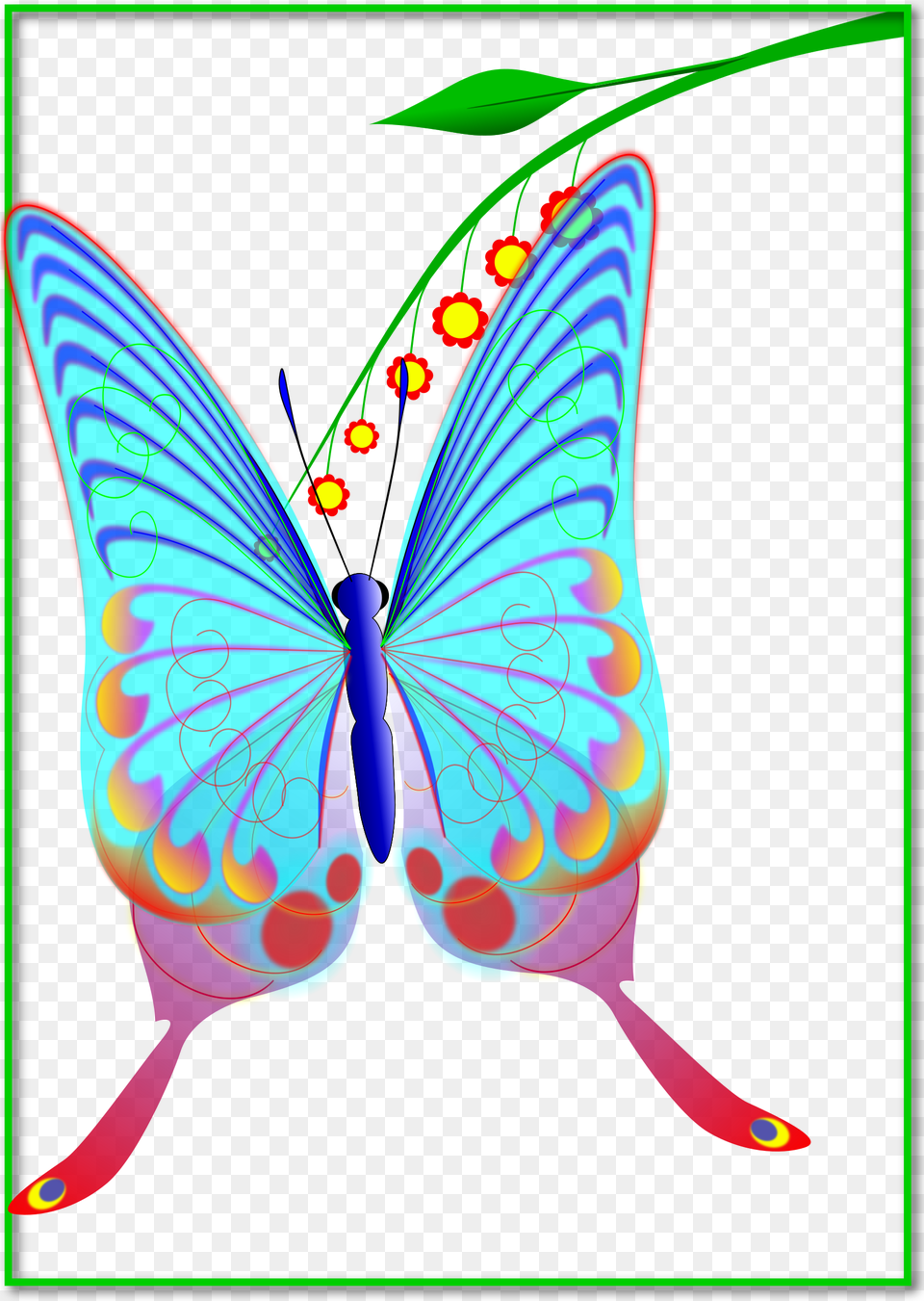 Butterfly Clipart Brush Footed Butterflies Butterfly Mariposa Con Muchos Colores, Art, Graphics, Light, Neon Free Png