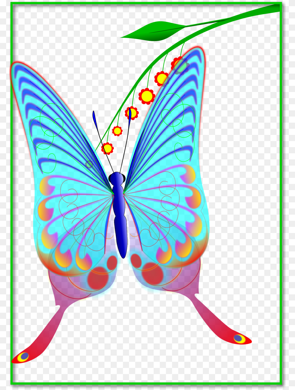 Butterfly Clipart Monarch Butterfly Clip Art Butterfly, Graphics, Light, Neon, Pattern Free Png Download