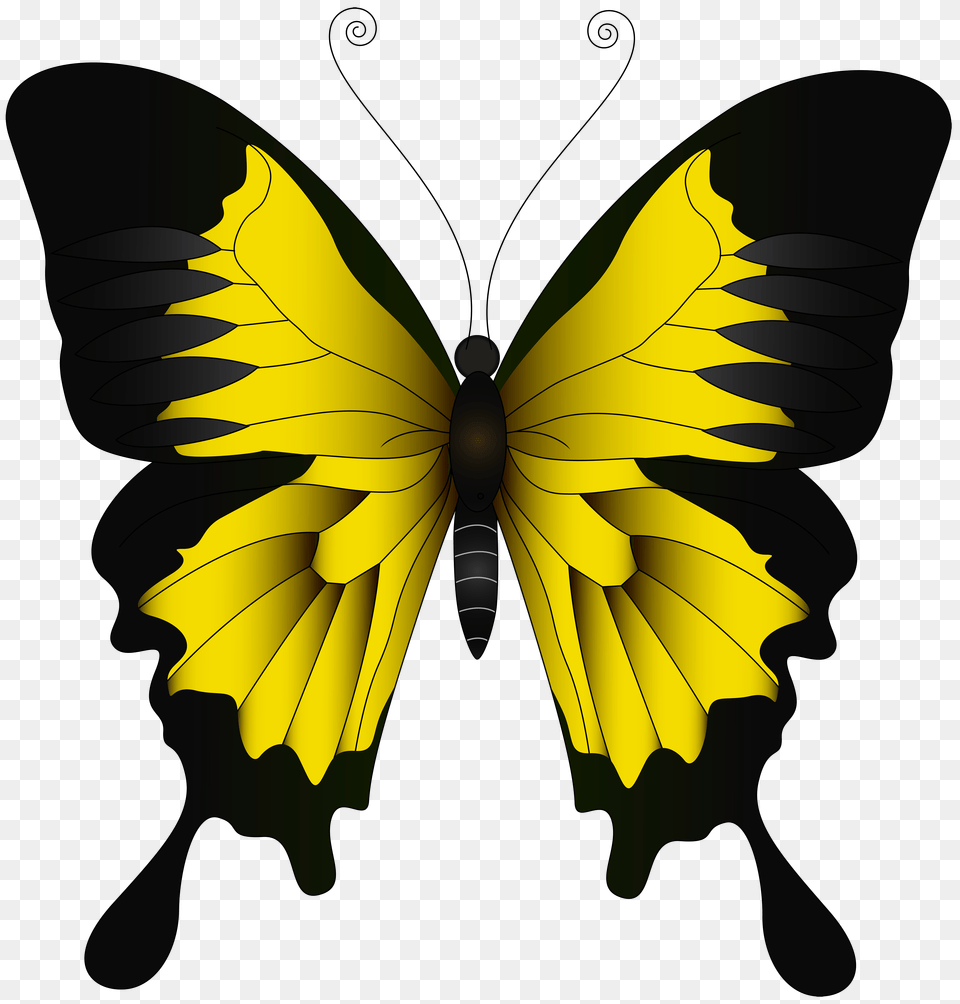 Butterfly Clipart Yellow Yellow Butterfly, Leaf, Plant Free Png