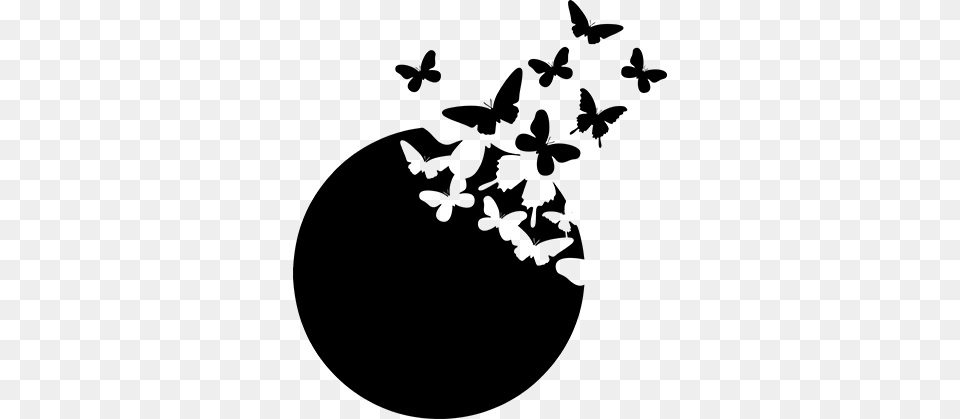 Butterfly Clock Sticker Siluetas De Mariposas Volando Blanco Y Negro, Silhouette, Lighting Free Transparent Png