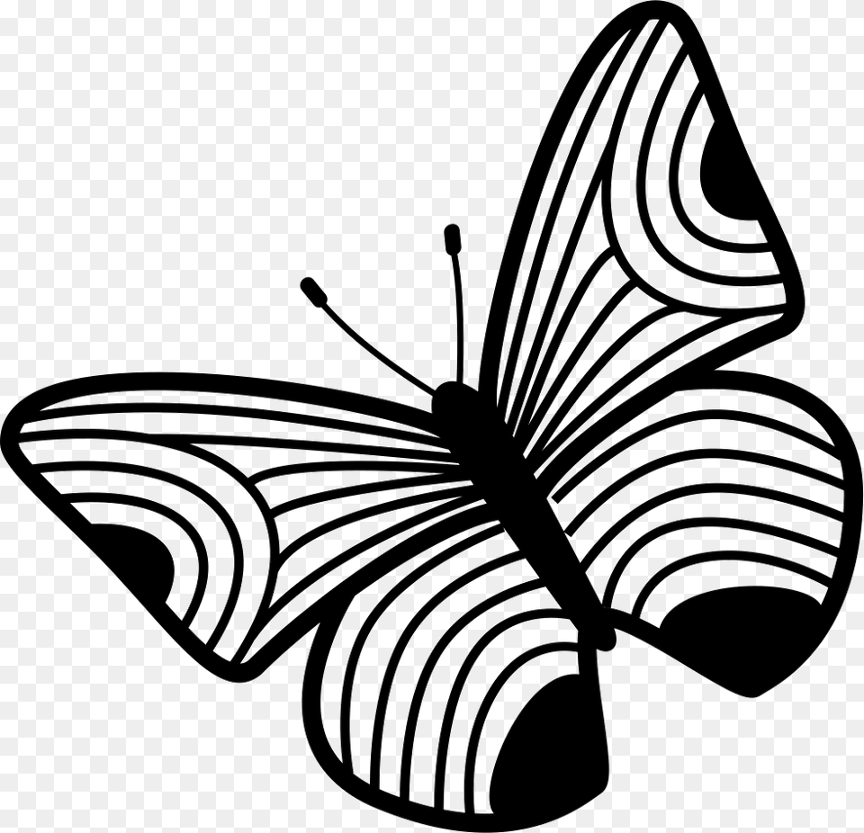 Butterfly Design Of Thin Stripes Wings Portable Network Graphics, Smoke Pipe, Art, Animal, Drawing Png