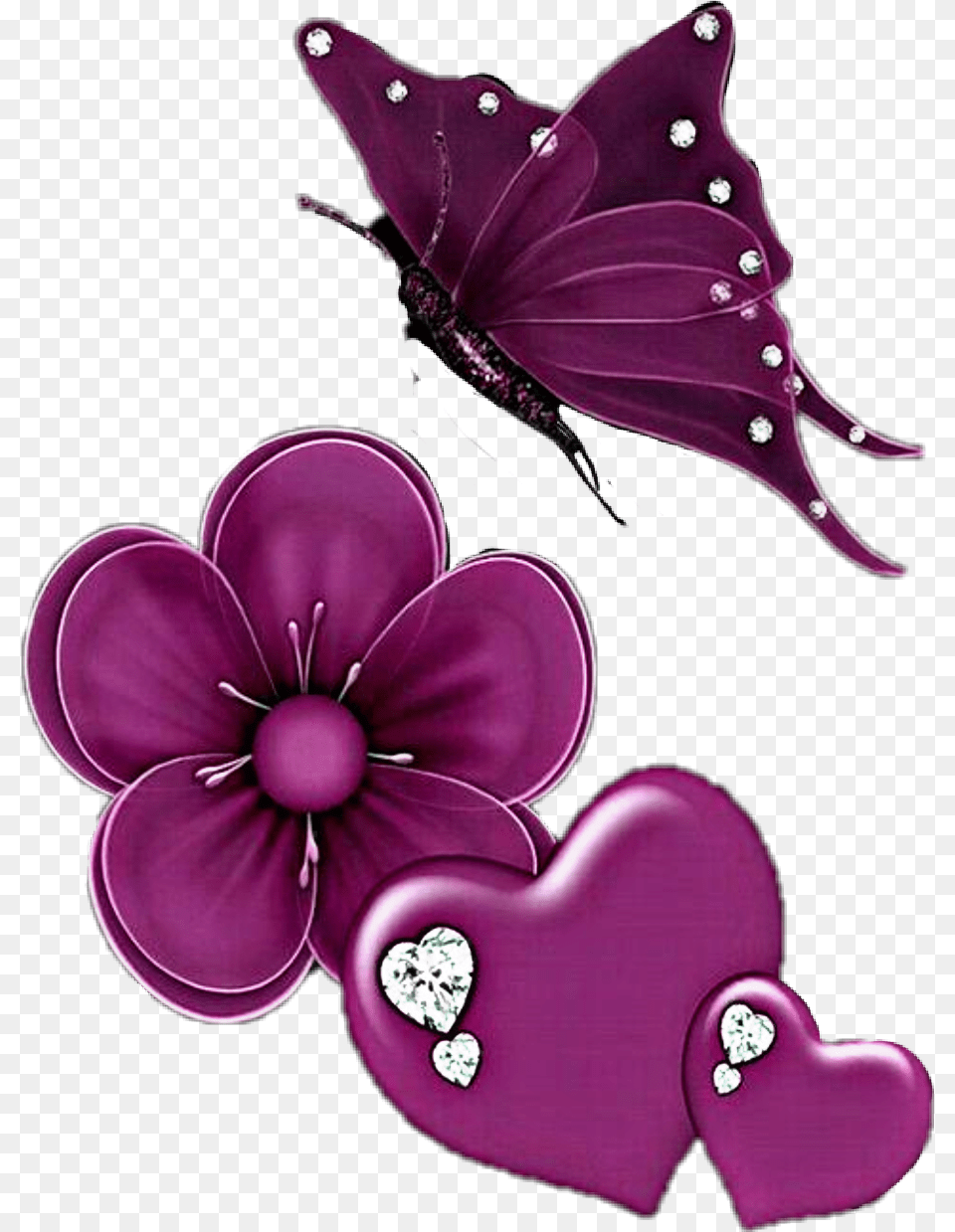 Butterfly Flower Diamomd Diamonds Purple, Accessories, Diamond, Gemstone, Jewelry Png Image