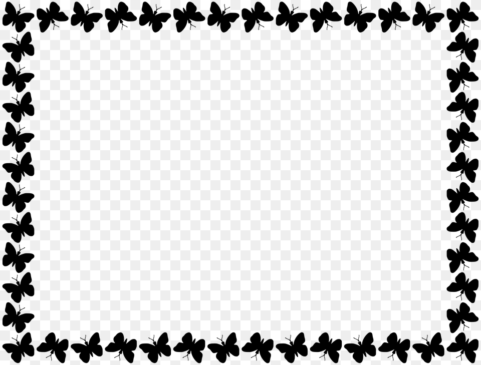 Butterfly Frame, Gray Free Png