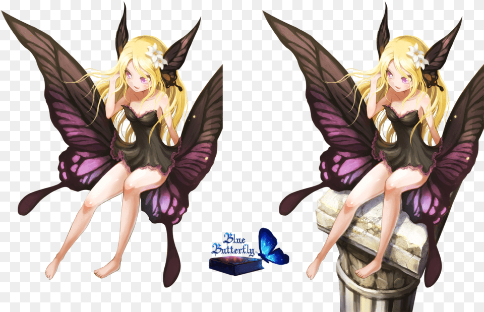 Butterfly Girl Anime Transparent, Publication, Book, Comics, Adult Png