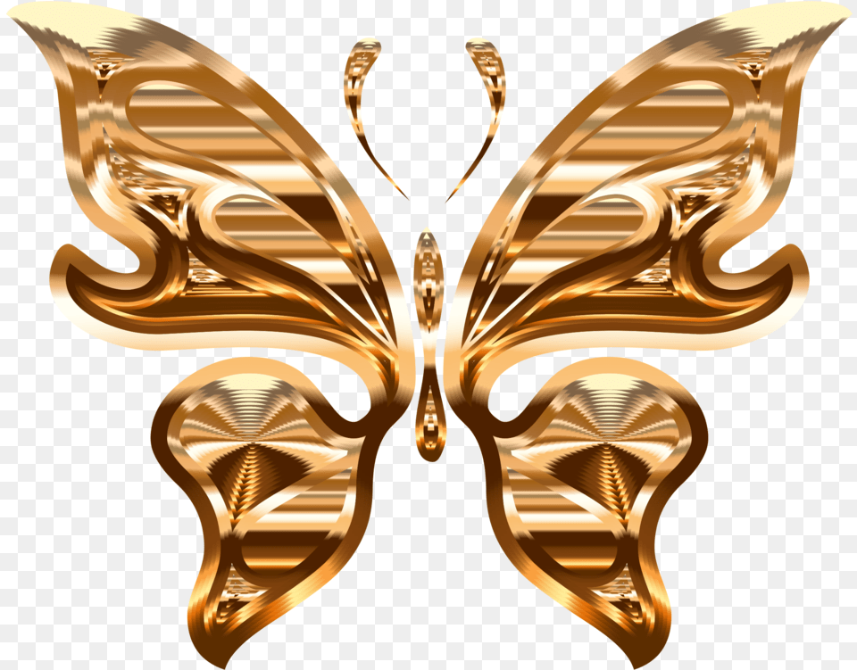 Butterfly Gold Jewellery Clipart Transparent Bronze Glitter Butterfly, Accessories, Earring, Jewelry, Chandelier Png
