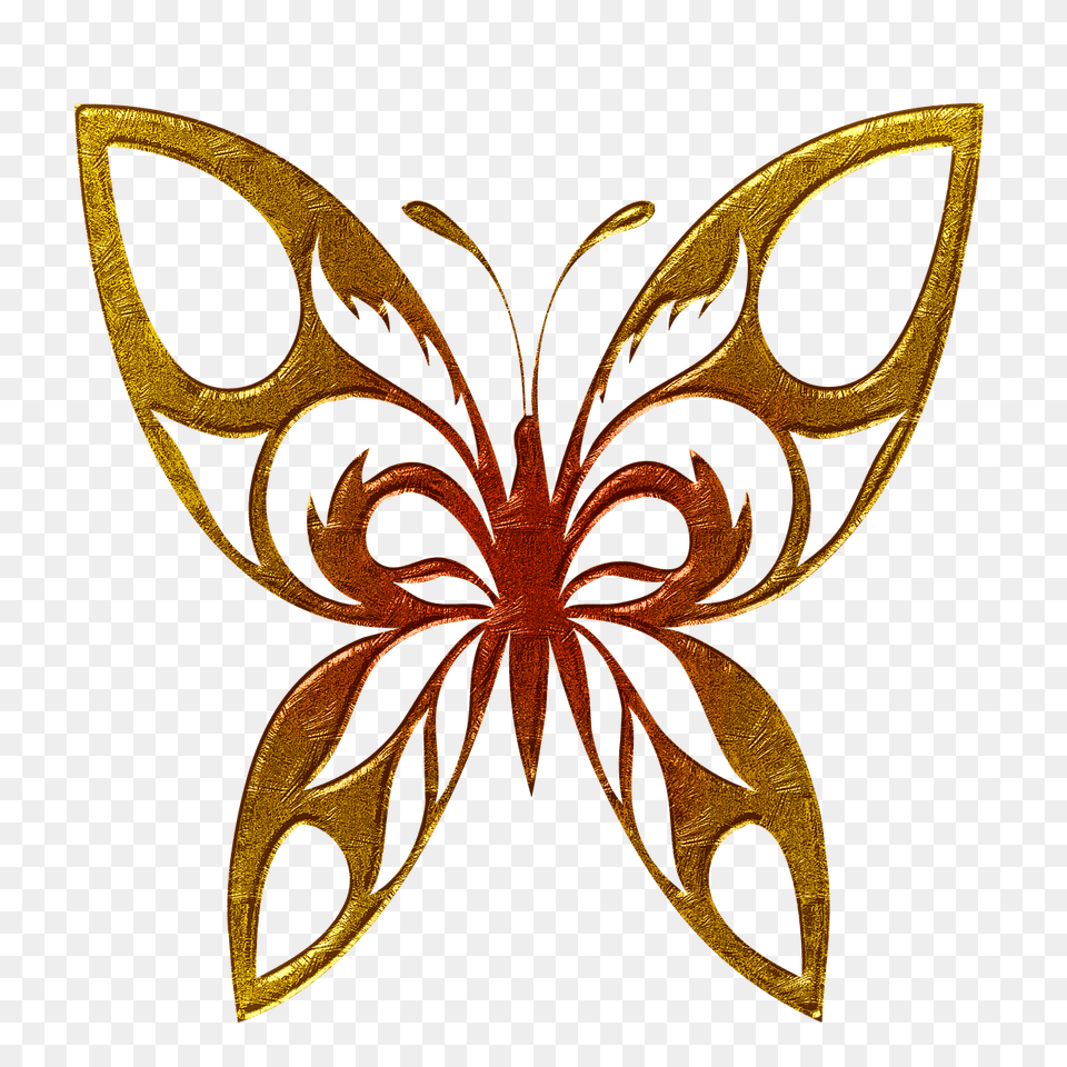 Butterfly Golden Clipart, Accessories, Bronze, Jewelry, Pattern Png