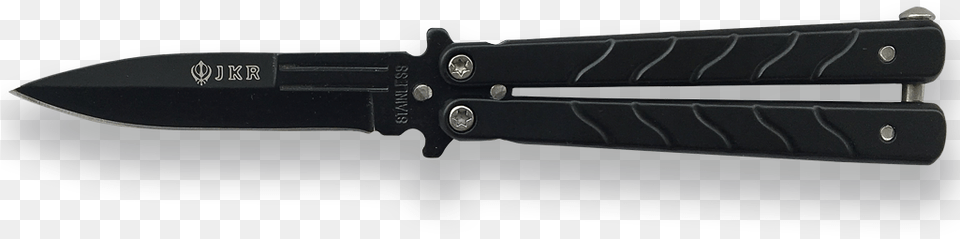 Butterfly Knife Jkr Stainless Steel 75 Cm Blade Length Black Butterfly Knife, Dagger, Weapon Free Transparent Png