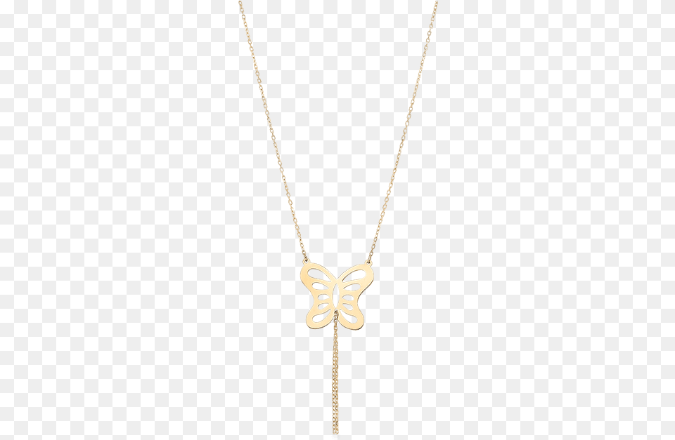 Butterfly Lariat Necklace Yellow Gold Pendant, Accessories, Jewelry, Diamond, Gemstone Free Png