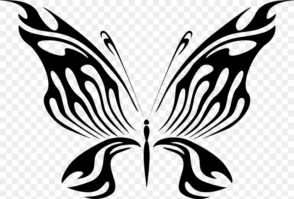 Butterfly Line Art 13 Clip Arts White Silhouette Butterflies, Gray Free Png Download