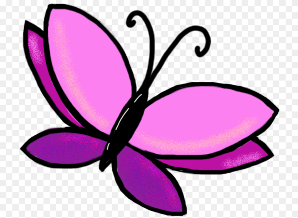 Butterfly Mariposa, Flower, Petal, Plant, Purple Free Png Download