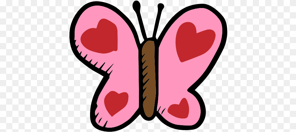 Butterfly Moths Hearts Insect Icon Valentines Day Butterfly Clipart, Clothing, Glove, Food, Sweets Png