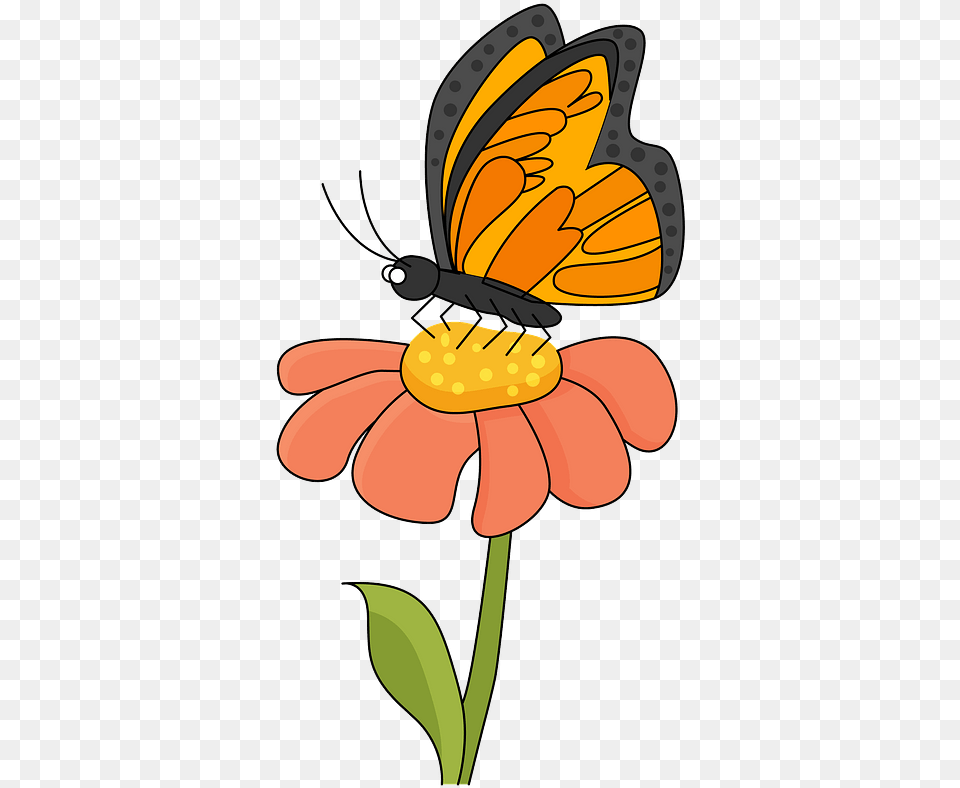 Butterfly On A Flower Clipart Butterfly On Flower Clipart, Plant, Daisy, Petal, Person Free Png
