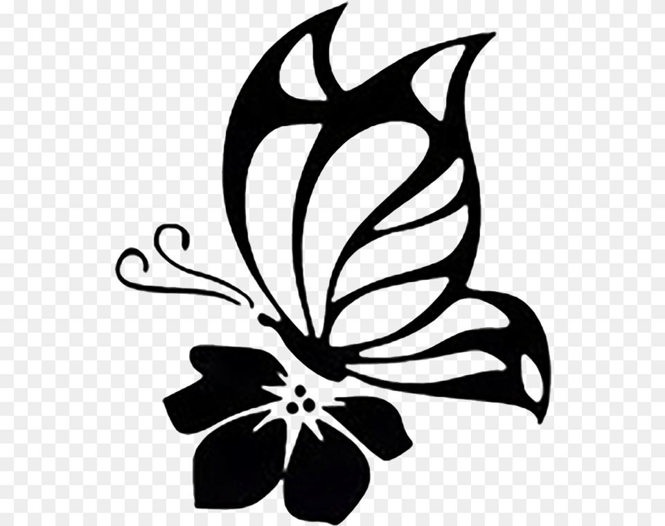 Butterfly On Flower Decal, Plant, Stencil, Art, Person Png Image