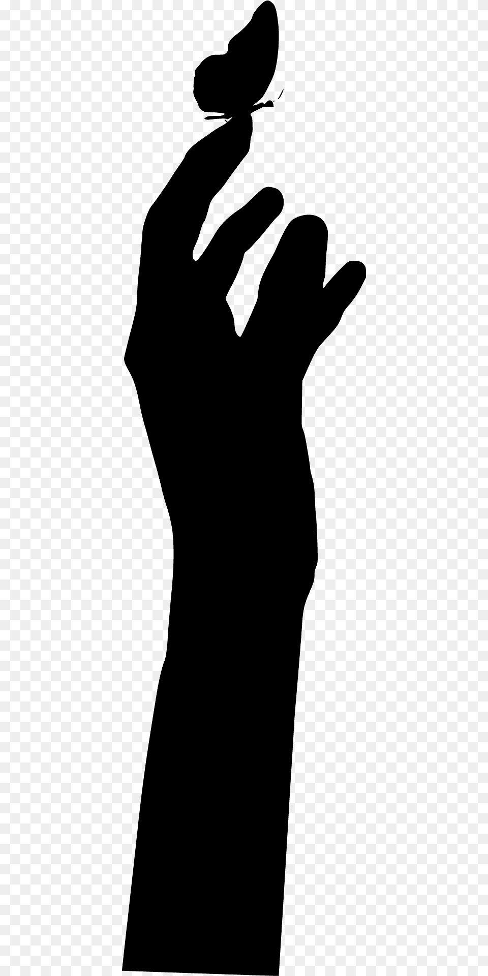 Butterfly On Hand Silhouette, Body Part, Finger, Person, Animal Free Transparent Png
