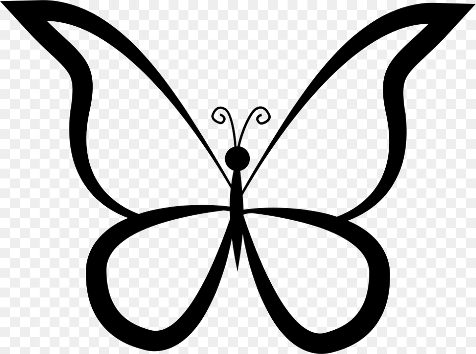 Butterfly Outline Design From Top View, Stencil, Smoke Pipe, Symbol Free Png