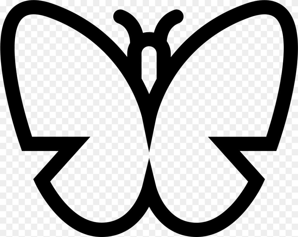 Butterfly Outline Top View, Stencil, Sticker, Logo, Smoke Pipe Png Image