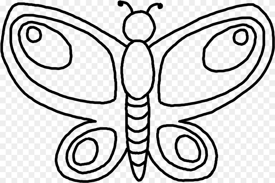 Butterfly Outline Background Colour By Numbers In French, Gray Free Transparent Png